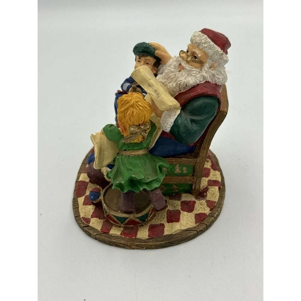 Santa's Making A  List Children Kids And Toys Decoration Resin Figure Holiday